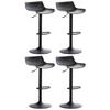 BARHOCKER 4er Set Kunststoff Schwarz - Schwarz, Kunststoff/Metall (43/69/44cm) - CLP