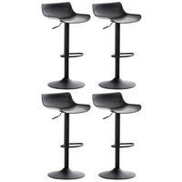BARHOCKER 4er Set Kunststoff Schwarz - Schwarz, Kunststoff/Metall (43/69/44cm) - CLP