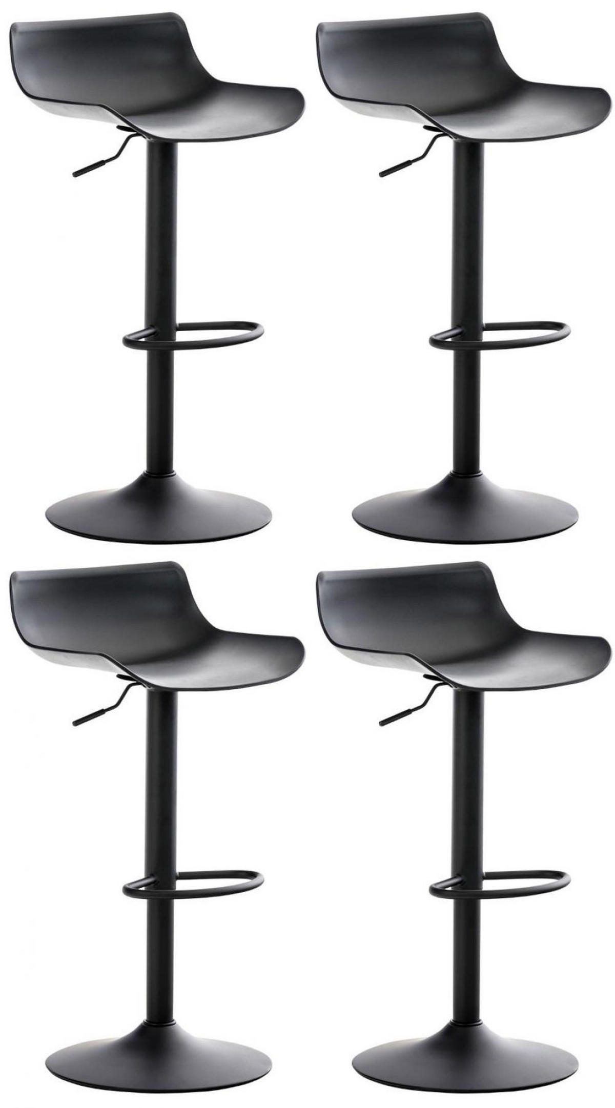 BARHOCKER 4er Set Kunststoff Schwarz - Schwarz, Kunststoff/Metall (43/69/44cm) - CLP