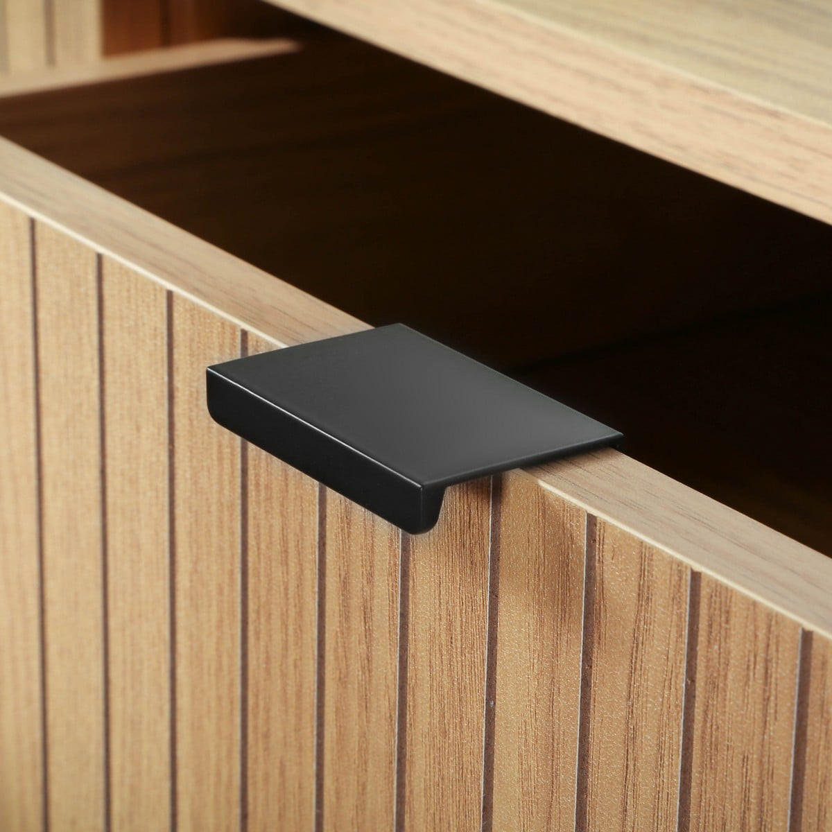 NACHTTISCH 2 Schubladen Effekt Holz mit Rillen - H51cm - Eschefarben, Holzwerkstoff (29/51/45cm) - Calicosy