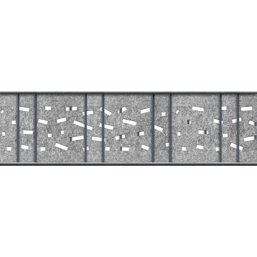 SICHTSCHUTZSTREIFEN Design Vlies Criss Cross für Doppelstabmatten Hellgrau 2,6m - Hellgrau, Kunststoff (260/19cm) - ZAUN|ZU