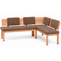 ECKBANK Danny 2 für 5 Personen Massivholz + Microfaser Kernbuche/Braun - Kernbuche/Braun, Holz (194/155cm) - 58aufmkessel
