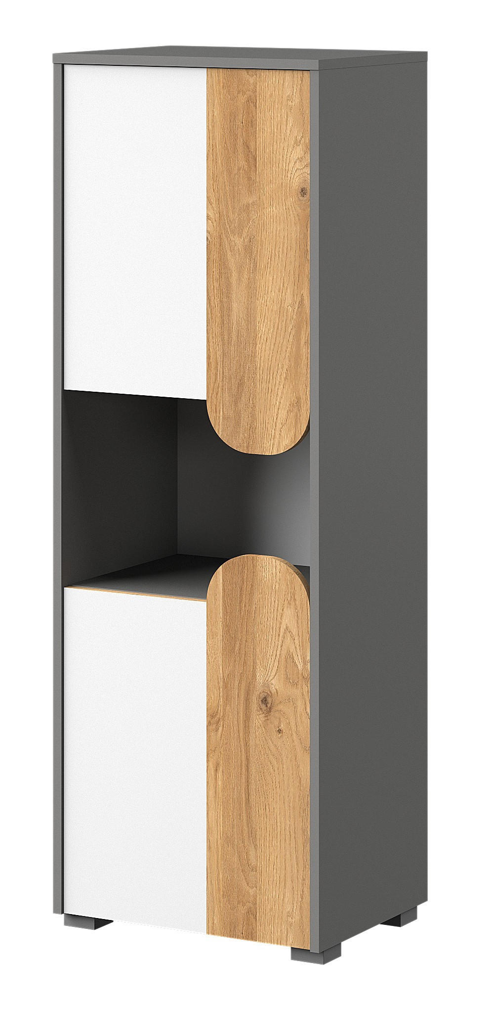 DREHTÜRENSCHRANK ARCADA 50/144/38cm 2-türig Eichefarben - Eichefarben/Weiß, Holzwerkstoff (50/144/38cm) - MASSENO