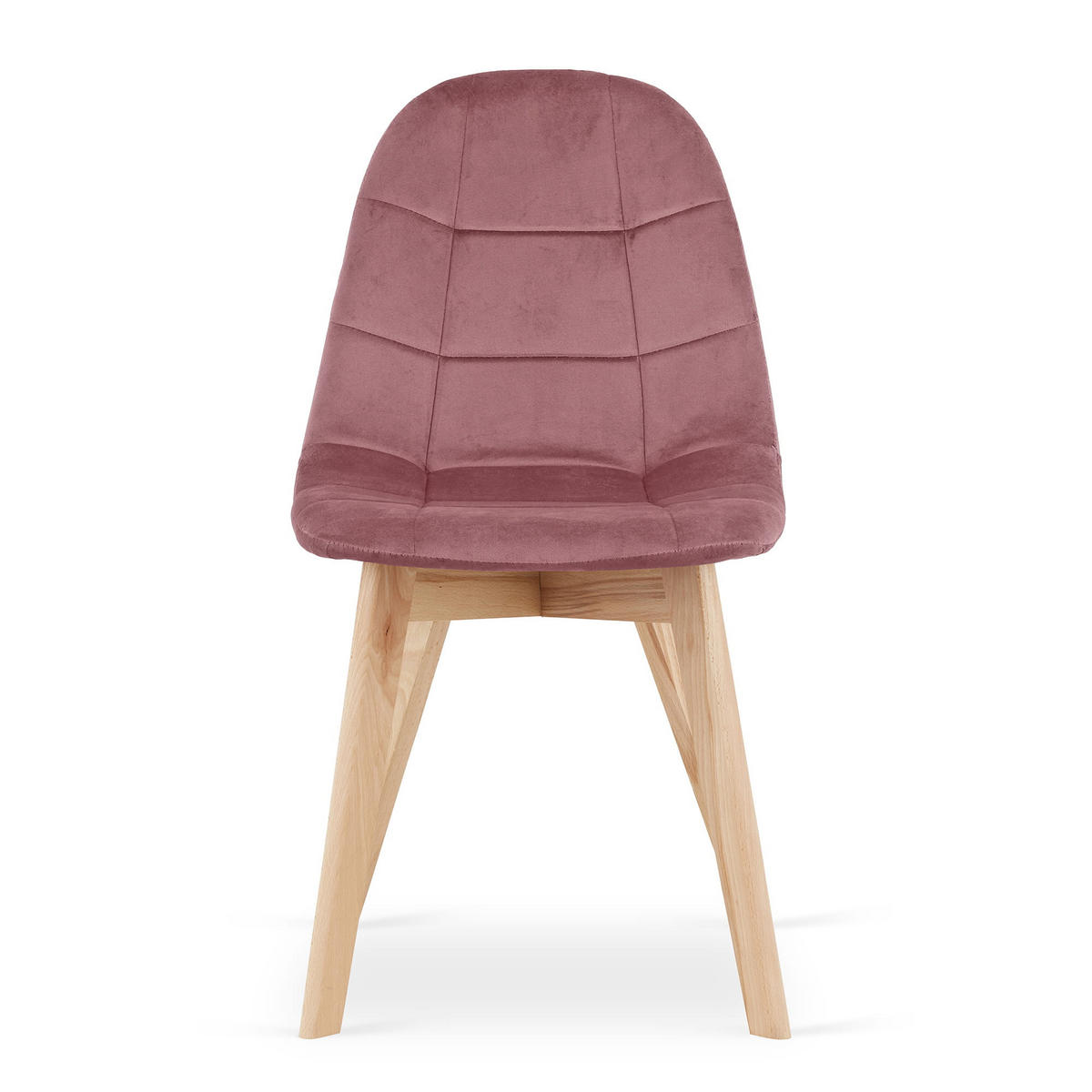 STUHL SORANO 4-er Set, Rosa, mit Samtstoff gepolstert - Rosa, Holz/Textil (45/82/54cm) - Komodee