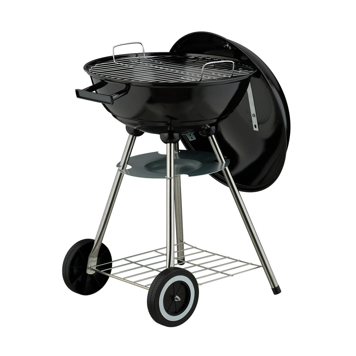 KUGELGRILL - Schwarz, Kunststoff/Metall (44/77cm) - Relaxdays