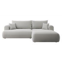 ECKSOFA Ovo Grau Velours - Schwarz/Grau, Kunststoff/Textil (260/165cm) - Selsey