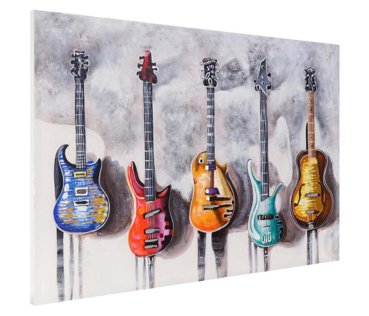 ÖLGEMÄLDE GITARREN HANDGEMALT Mehrfarbig - Multicolor, Textil (120/80cm) - MCW