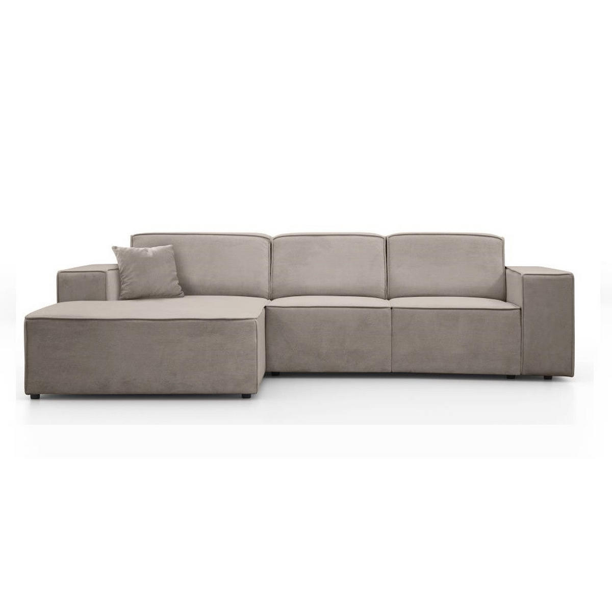 ECKSOFA ohne Schlaffunktion Pedro L cappuccino links - Schwarz/Cappuccino, Kunststoff/Textil (267/170cm) - Beautysofa