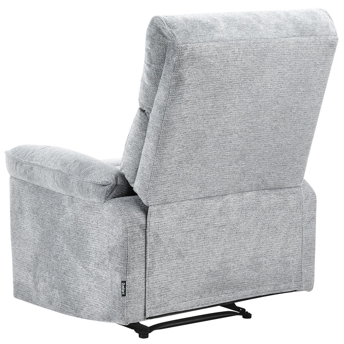 FERNSEHSESSEL mit Fußstütze Stoff Grau Everton - Dunkelgrau, Textil/Metall (83/100/94cm) - Beliani