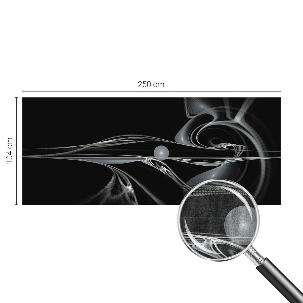 FOTOTAPETE 250x104 cm - Flüssigkeitsleitungen - Schwarz, Textil (250/104cm) - Wallfluent