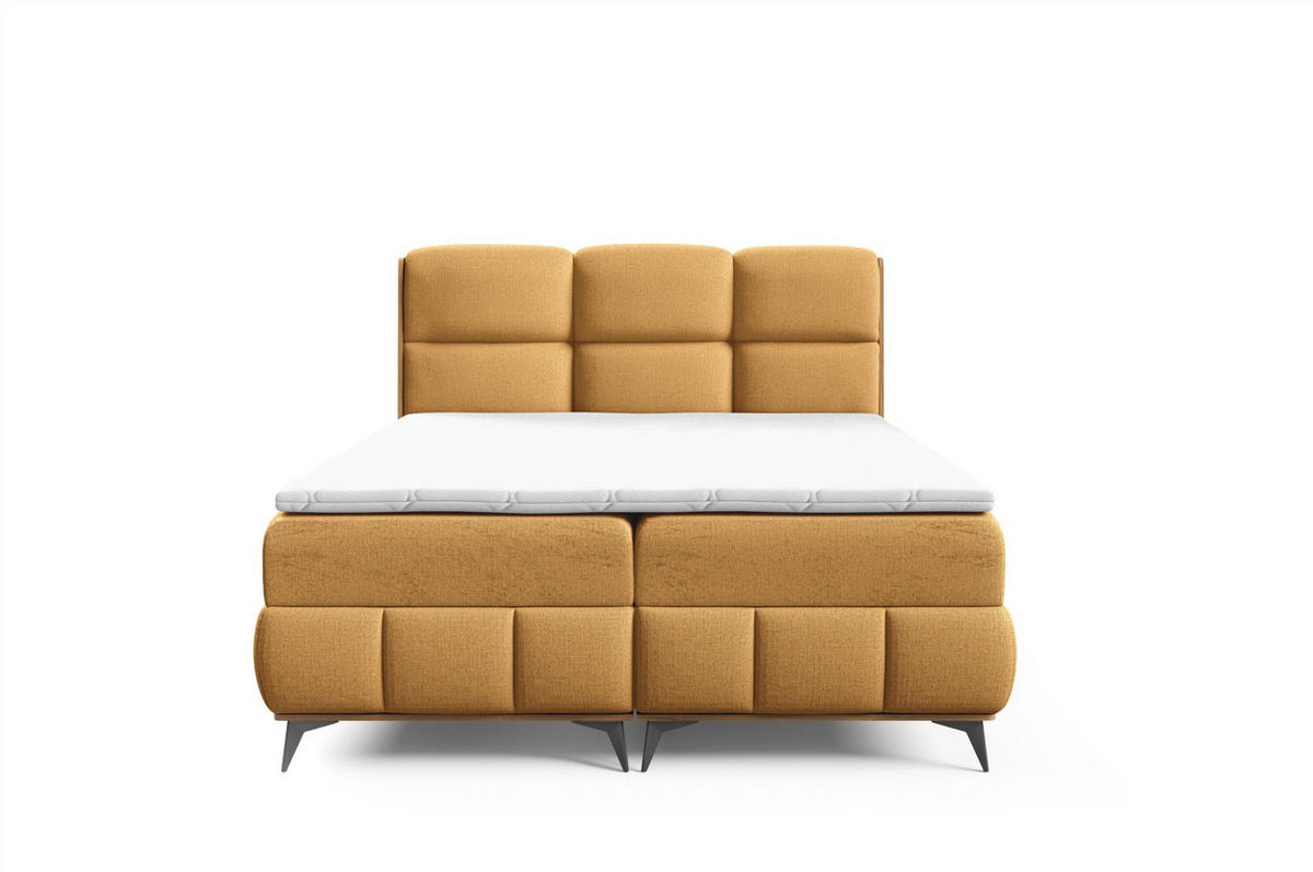 BOXBETT Charlie Premium - Gelb, Holzwerkstoff/Textil (200/200cm) - Fun Möbel