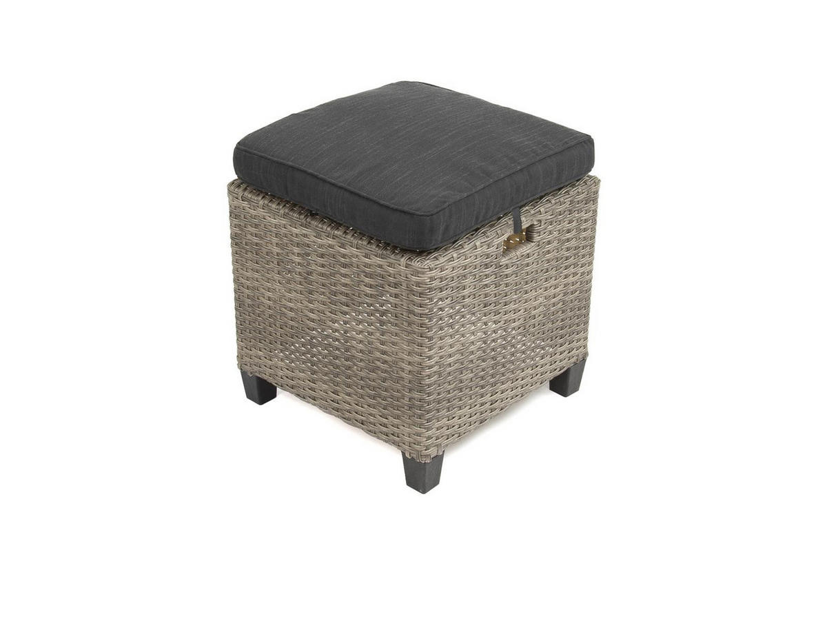 DININGLOUNGE-SET Alpina II Grau Polyrattan für 7 Personen - Grau, Naturmaterialien - Green Spirit