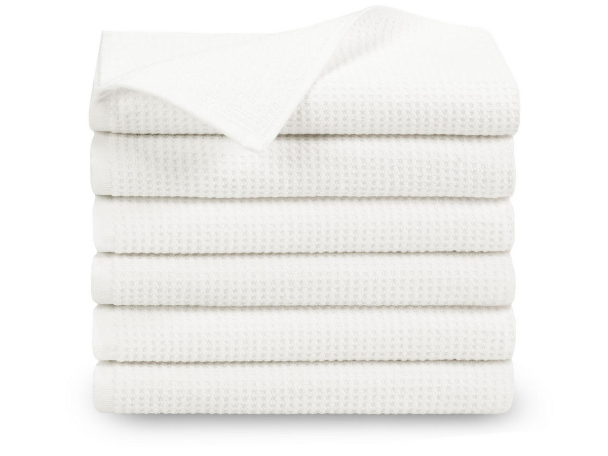 HANDTÜCHER, 6er-Set, 50x100 cm, 100% Baumwolle, Weiß - Weiß, Textil (50/100cm) - Zollner