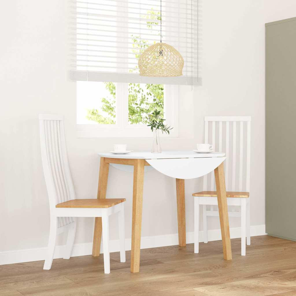 ESSZIMMERSTÜHLE 2 Stk. Weiß Massivholz Gummibaum 41*48.5*101cm - Weiß/Braun, Holz (41/101/48.5cm) - ZMH