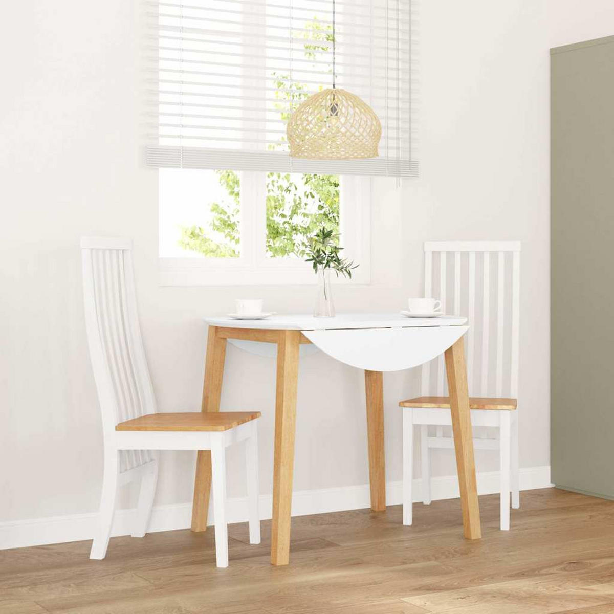 ESSZIMMERSTÜHLE 2 Stk. Weiß Massivholz Gummibaum 41*48.5*101cm - Weiß/Braun, Holz (41/101/48.5cm) - ZMH