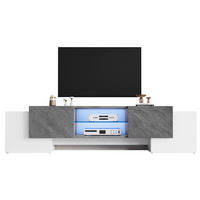 TV-LOWBOARD 180/40/46,5 cm mit 4 Türen und LED-Beleuchtung - Weiß, Holzwerkstoff (180/46.5/40cm) - BEAOK