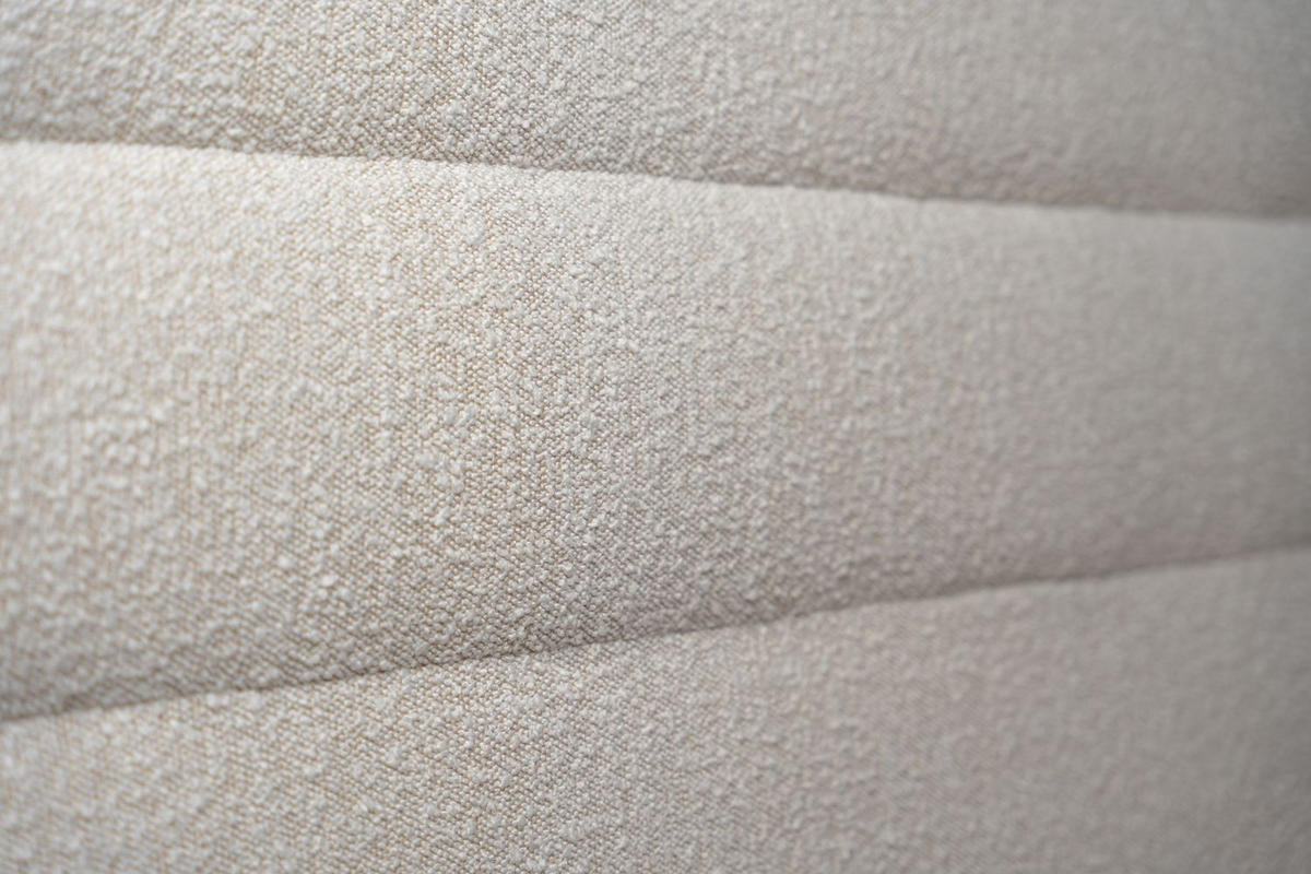 KOPFTEIL Modell Linien – Hellbeiger Bouclé-Stoff 150 cm - Beige, Holz (150/120/10cm) - Sommeil de Plomb