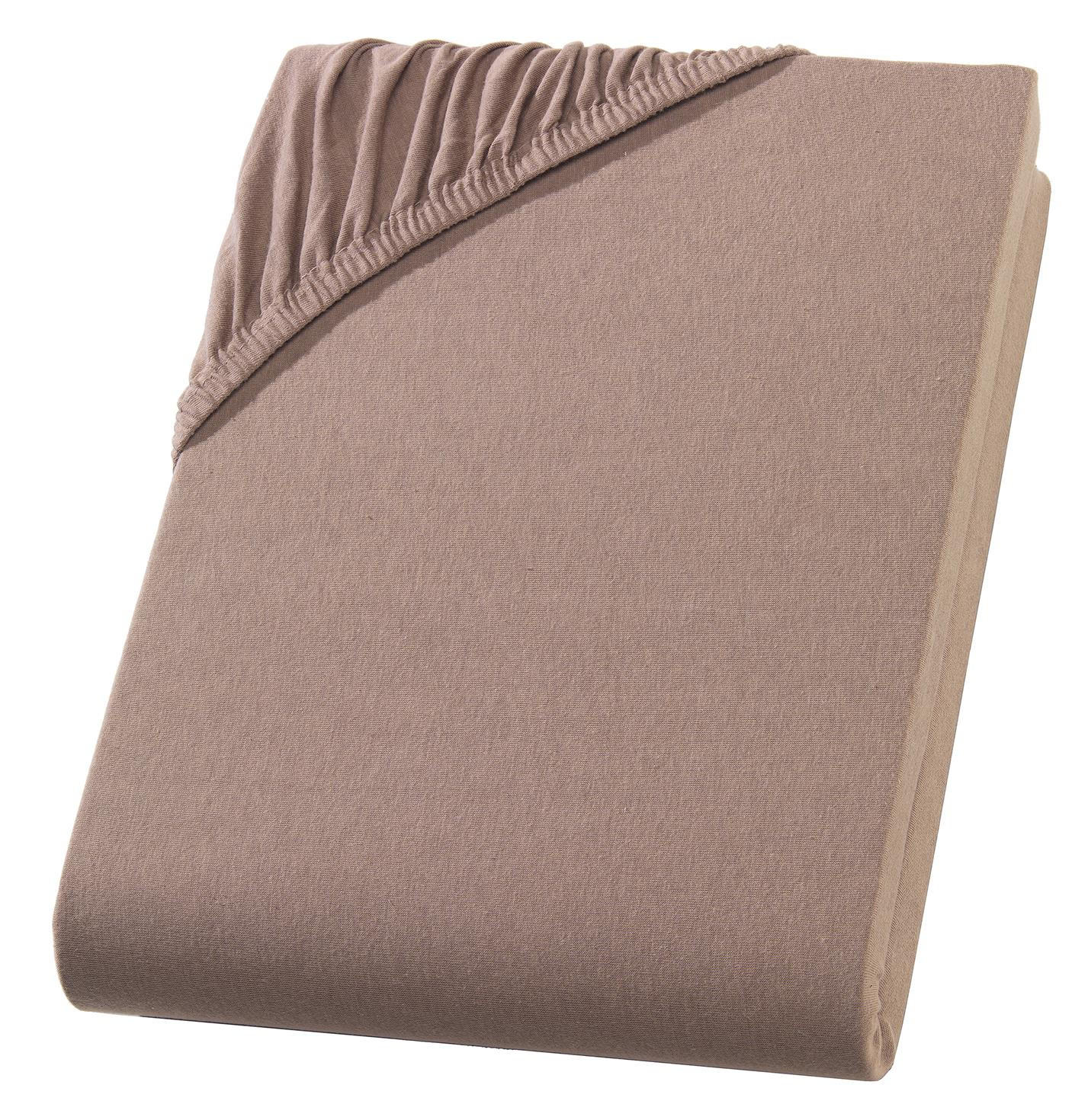 JERSEY-SPANNBETTLAKEN 160x200 cm aus 100% Baumwolle, Bettlaken Nougat Braun Uni - Hellbraun, Textil (160/200cm) - Carpe Sonno