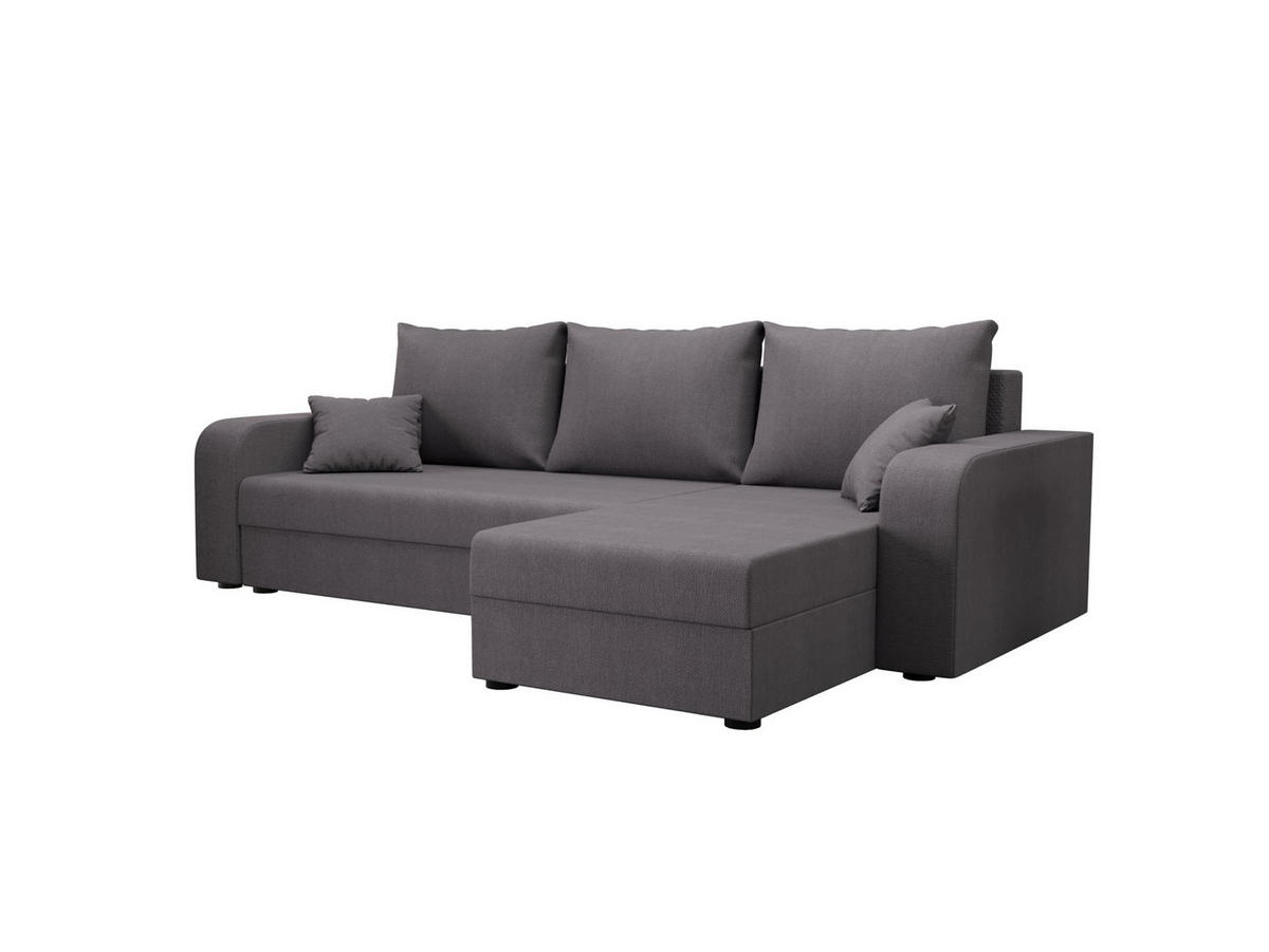 ECKSOFA HEWLET L BIS Cosmic 160 Rechts mit Schlaffunktion - Grau, Textil (240/140cm) - Bedante