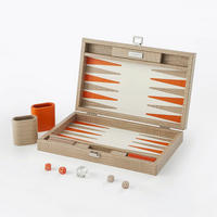 BACKGAMMON – Mittel BACKGAMMON Leder Sandbeige 38cm - Beige, Leder (38/24cm) - Premium Interiors