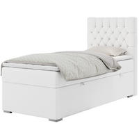 BOXBETT PERA 90/200 Weiß Kunstleder - H3 - Rechts Seite - Weiß, Holz/Textil (90/200cm) - MKS