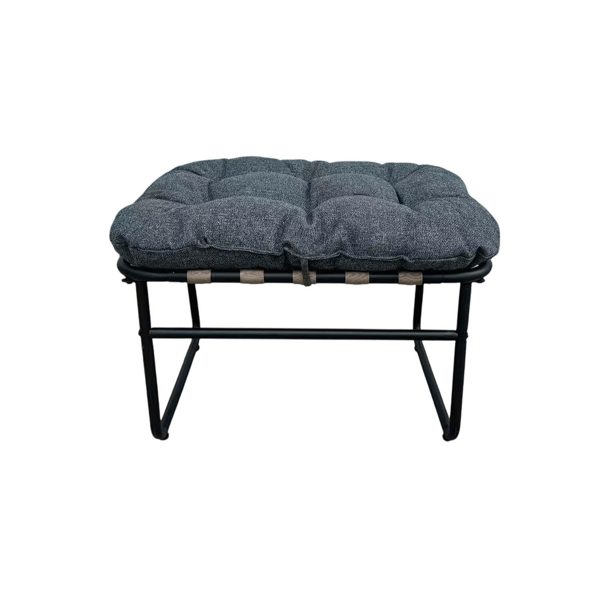 FUSSHOCKER Dunkelgrau 63/47/45 cm - Dunkelgrau, Metall (63/45/47cm) - Mobili Rebecca