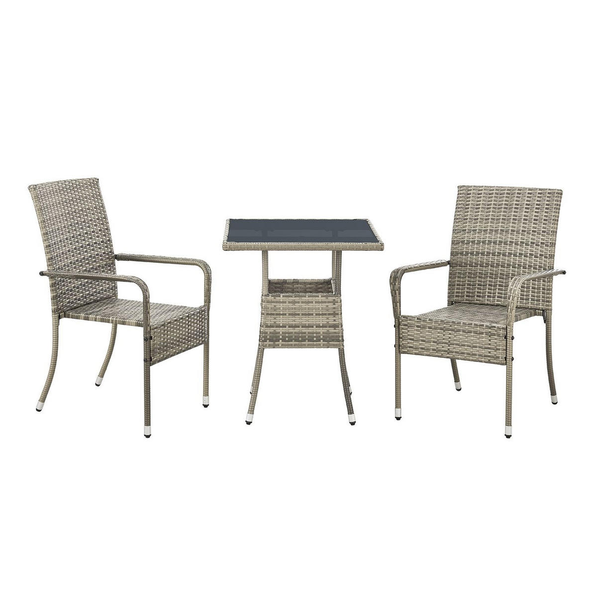 GARTENTISCH Yoro grau 60x60 cm - Grau, Kunststoff (60/60/73cm) - Juskys