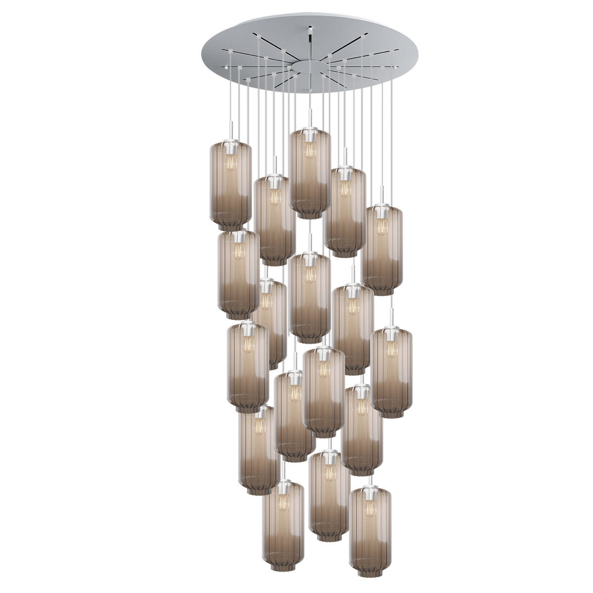 GALERIELEUCHTE Velo 20-flammig Klar Ø 18cm - Klar/Weiß, Glas (18/18/33cm) - s.luce