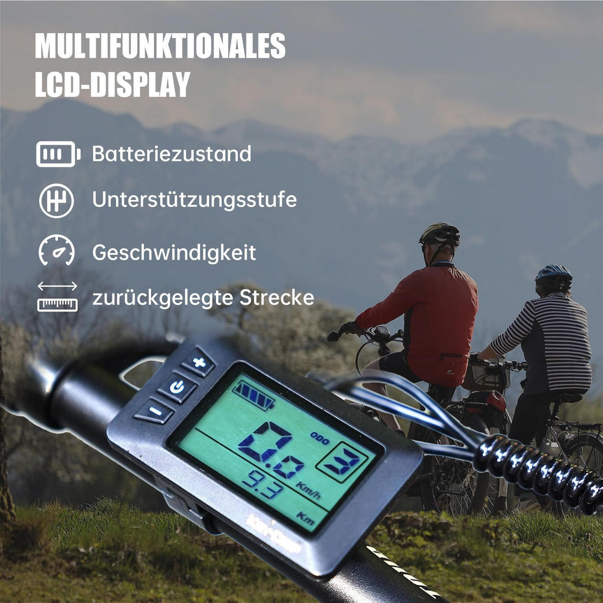ELEKTROFAHRRAD Flexi 27,5 Zoll 25km/h Reichweite 50-90 km - Rot, Metall (125cm) - Nettlife