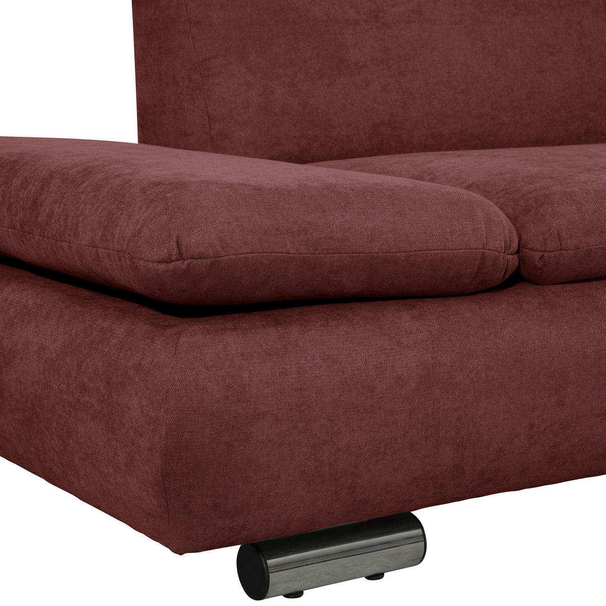 ECKSOFA mit Ottomane rechts Kaye Flachgewebe rot - Rot, Kunststoff (190/270cm) - 58aufmkessel