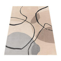 KURZFLORTEPPICH, abstrakt, Florhöhe 12 mm, Creme, 160 x 230 cm - Beige, Textil (160/230cm) - KADIMA DESIGN