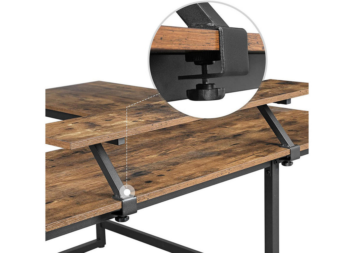 ECK-COMPUTERTISCH braun/schwarz - Braun, Holzwerkstoff (140/130/76cm) - A2A Home