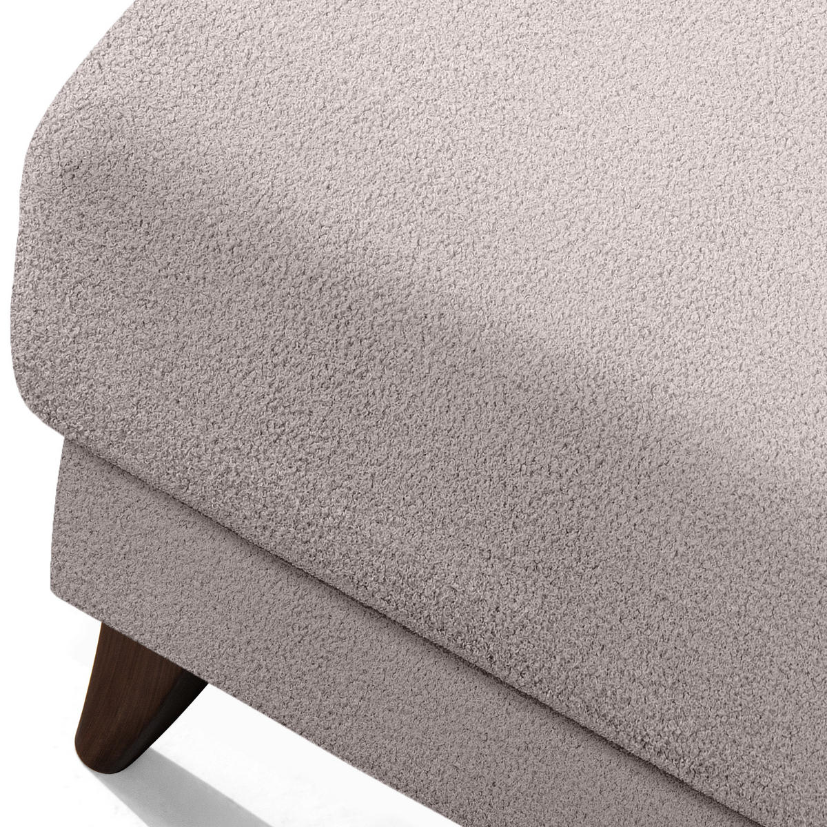 HOCKER GUSTAVO Bouclé, Grau - Grau, Holz/Holzwerkstoff (92/49/92cm) - KONSIMO®