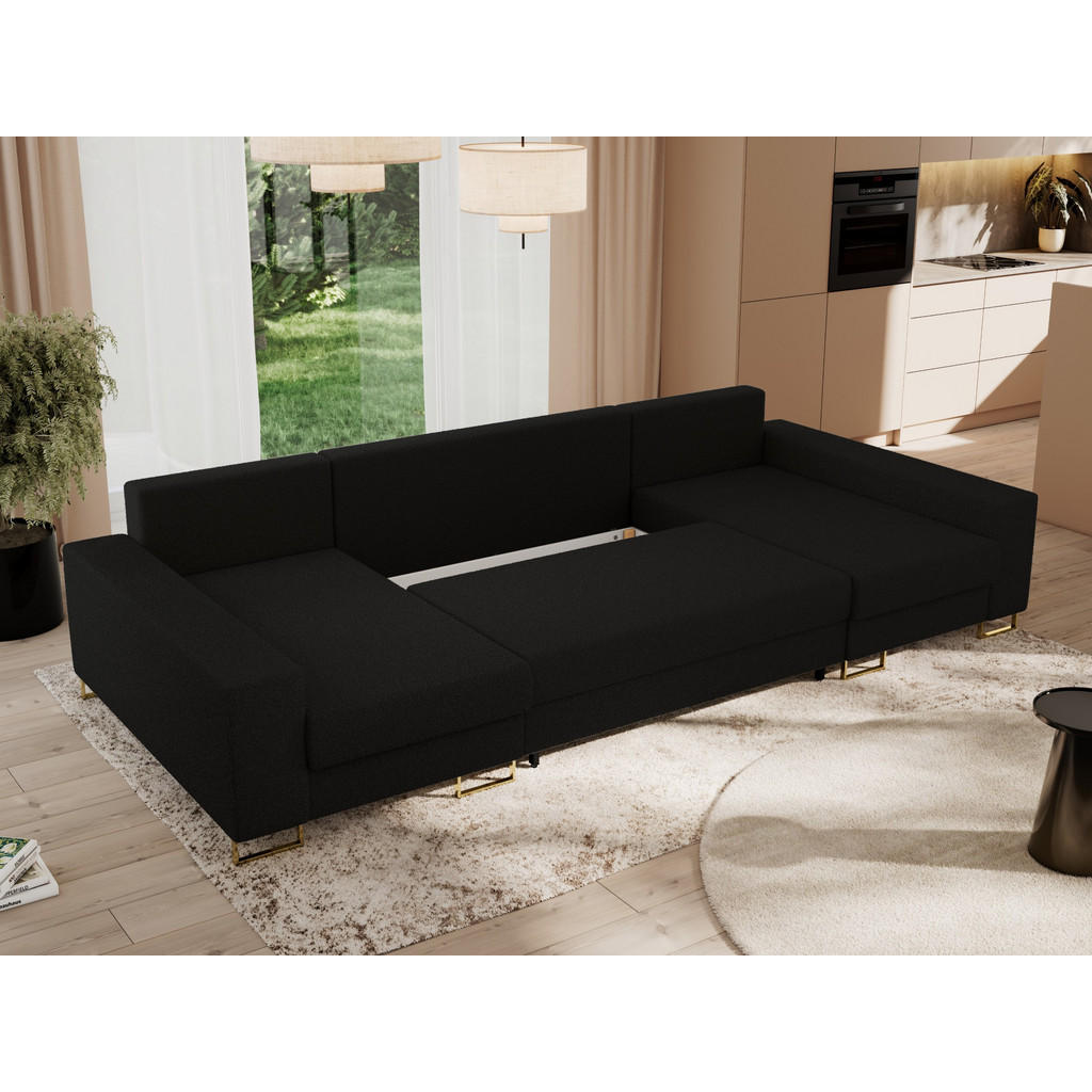 Thumbnail - MKS Wohnlandschaft, Schwarz, Textil, 5-Sitzer, U-Form, 312x85x138 cm, Wohnzimmer, Sofas & Couches, Wohnlandschaften, Woh...