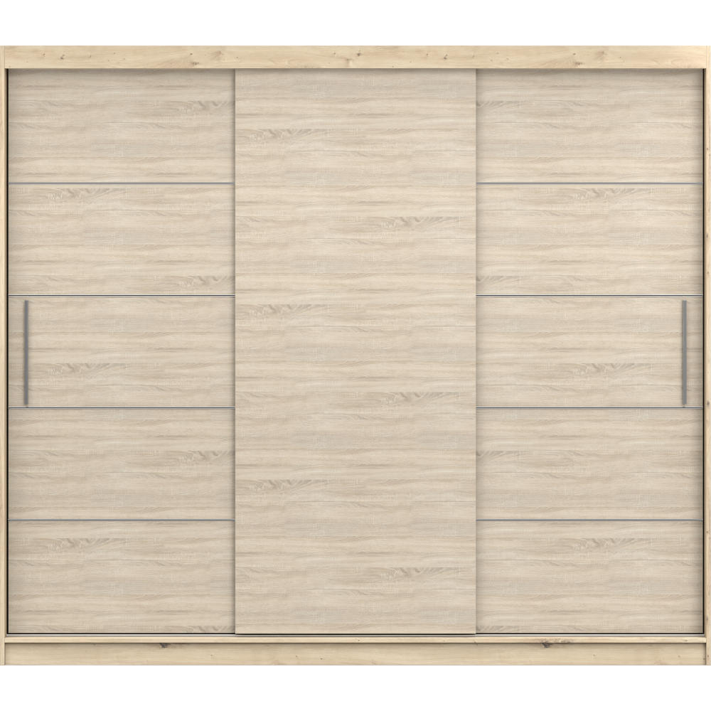 imoebel24 Schwebetürenschrank Sonoma Eiche 250x218x61 cm