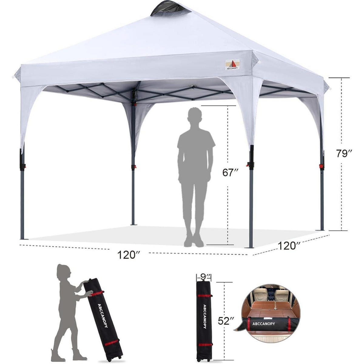 GARTENPAVILLON 3x3M wasserdicht mit Zubehör Weiß - Weiß, Textil (304.8/297.2/304.8cm)