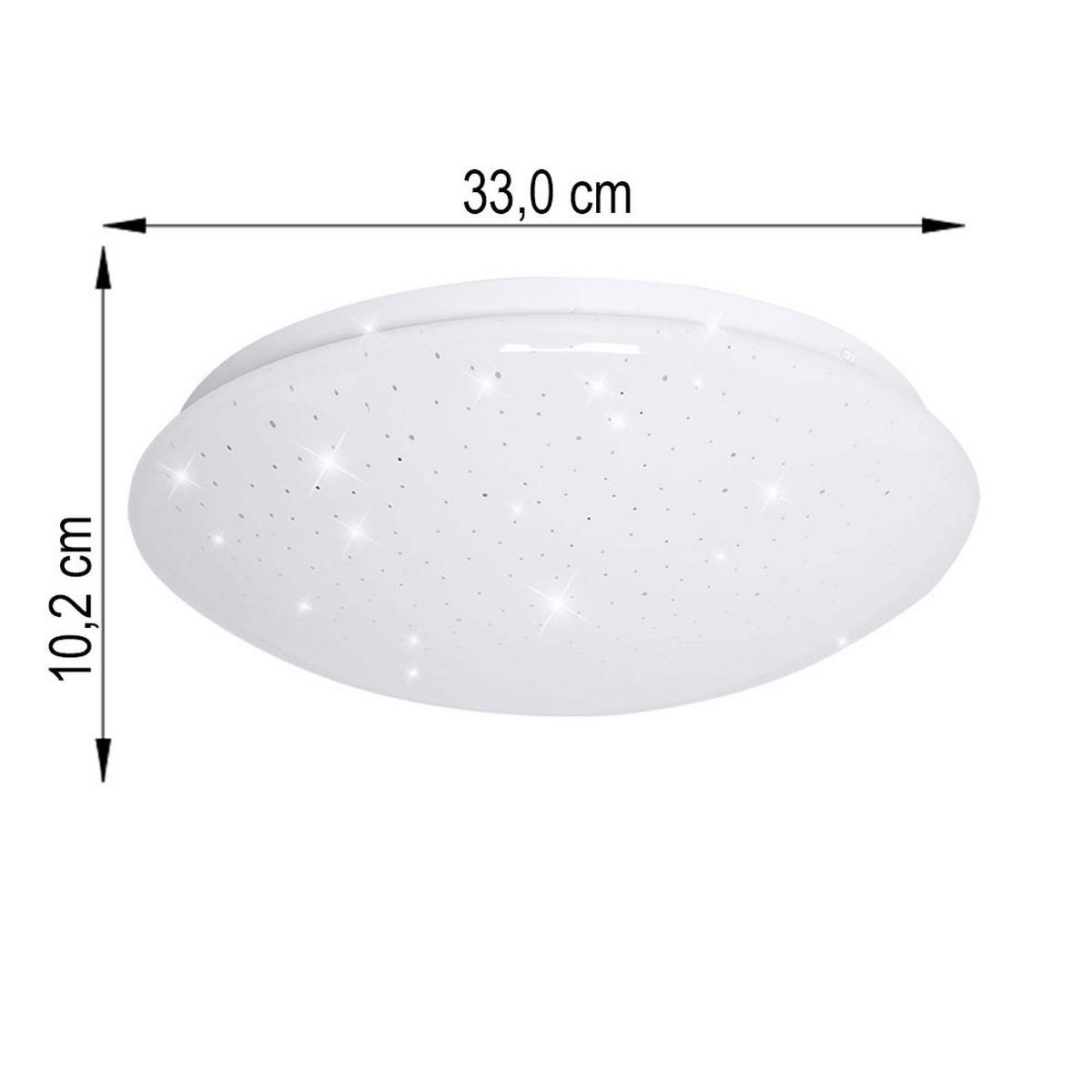 LED DECKENLEUCHTE Sternenhimmel Effekt Weiß - Weiß, Metall (33/10.2/10.2cm)