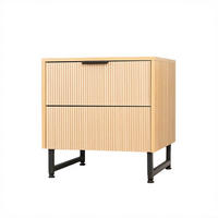 NACHTTISCH NYLA - Natur/Schwarz - Schwarz/Naturfarben, Holz (45/61/39cm) - Home Deluxe