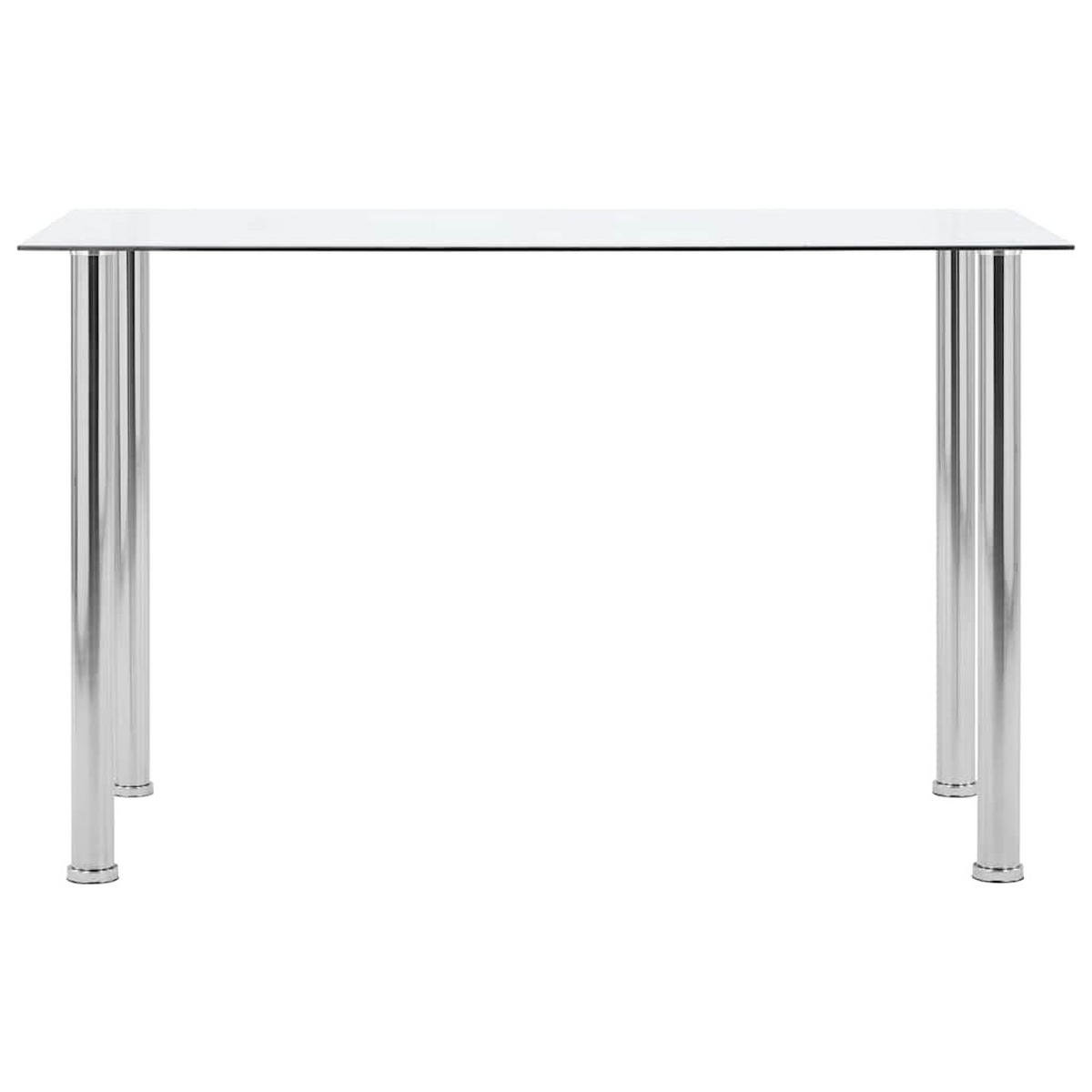 ESSTISCH Transparent 120/60/75 Cm Hartglas - Transparent, Metall (120/60/75cm) - vidaXL