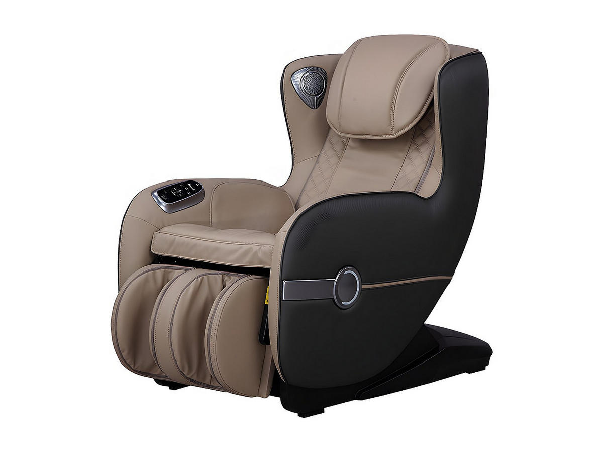 MASSAGESESSEL mit LEDs & Bluetooth - Kunstleder - Beige - KASOU - Braun, Leder (104/99/68cm) - Vente-Unique