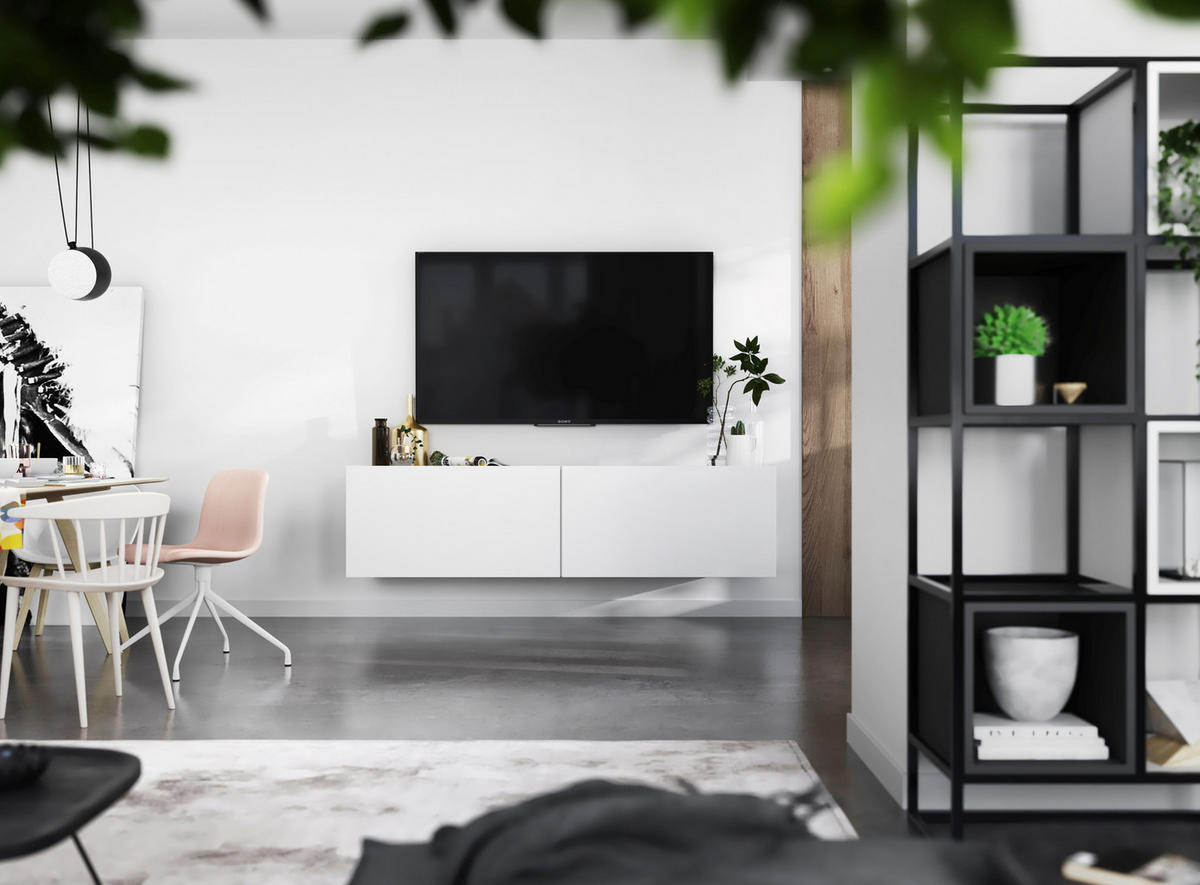 TV-SCHRANK Enjoy Weiß matt Loft 120 cm - Weiß, Holzwerkstoff (120/37/35cm) - Meble Lindner
