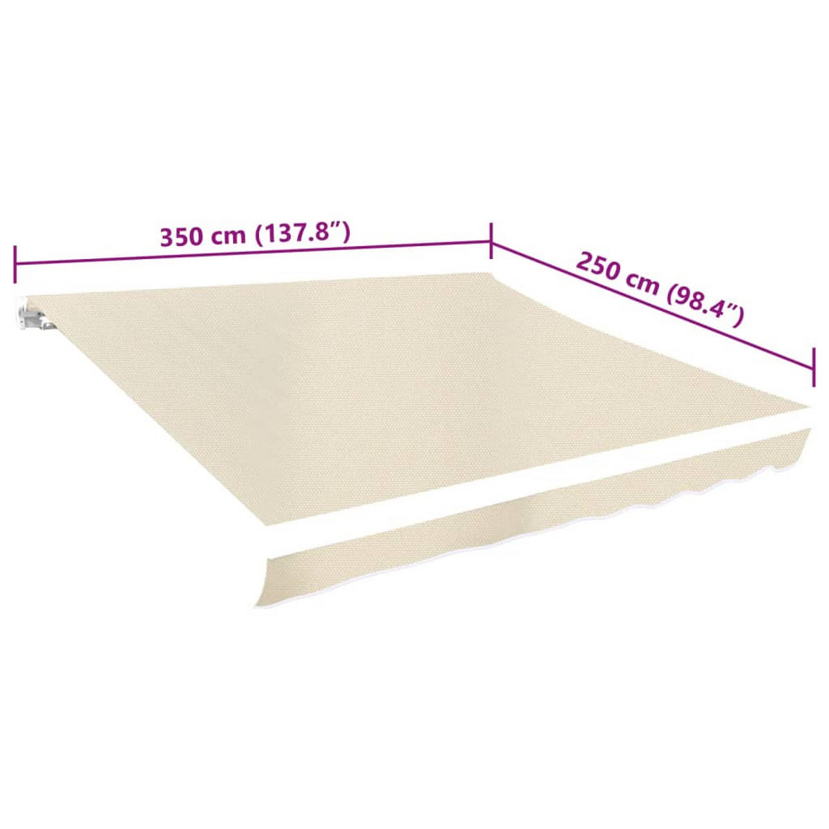 MARKISENBESPANNUNG Markisenstoff Creme, für 350x250 cm - Creme, Textil (330/0.3/245cm) - DELUKE