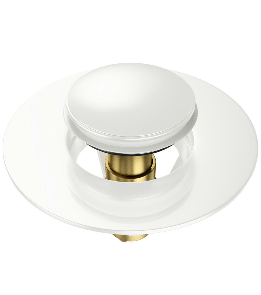 WASCHBECKENSTÖPSEL Pop-Up Weiß - Weiß, Metall (6/4/5cm) - Sanilo