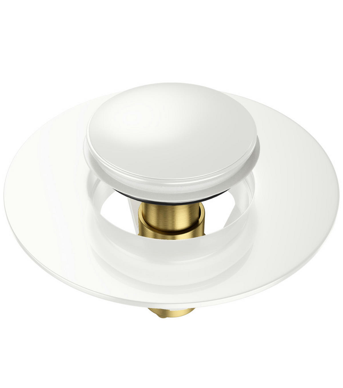 WASCHBECKENSTÖPSEL Pop-Up Weiß - Weiß, Metall (6/4/5cm) - Sanilo