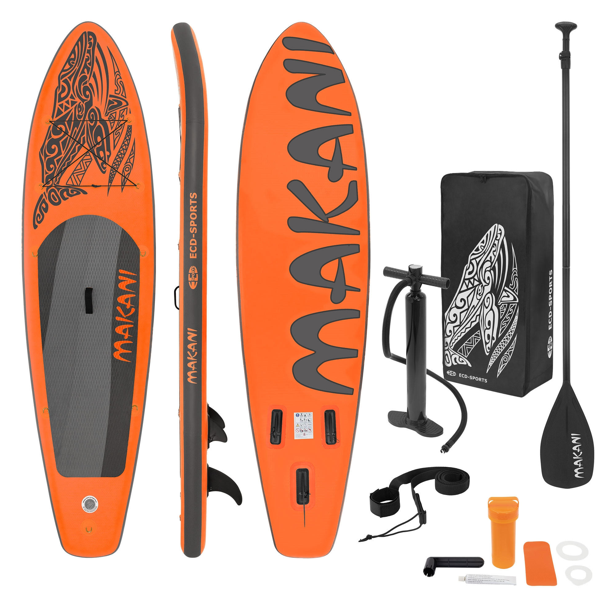 STAND UP PADDLE BOARD Makani Orange - Orange, Kunststoff (320/80/15cm) - ECD-Germany