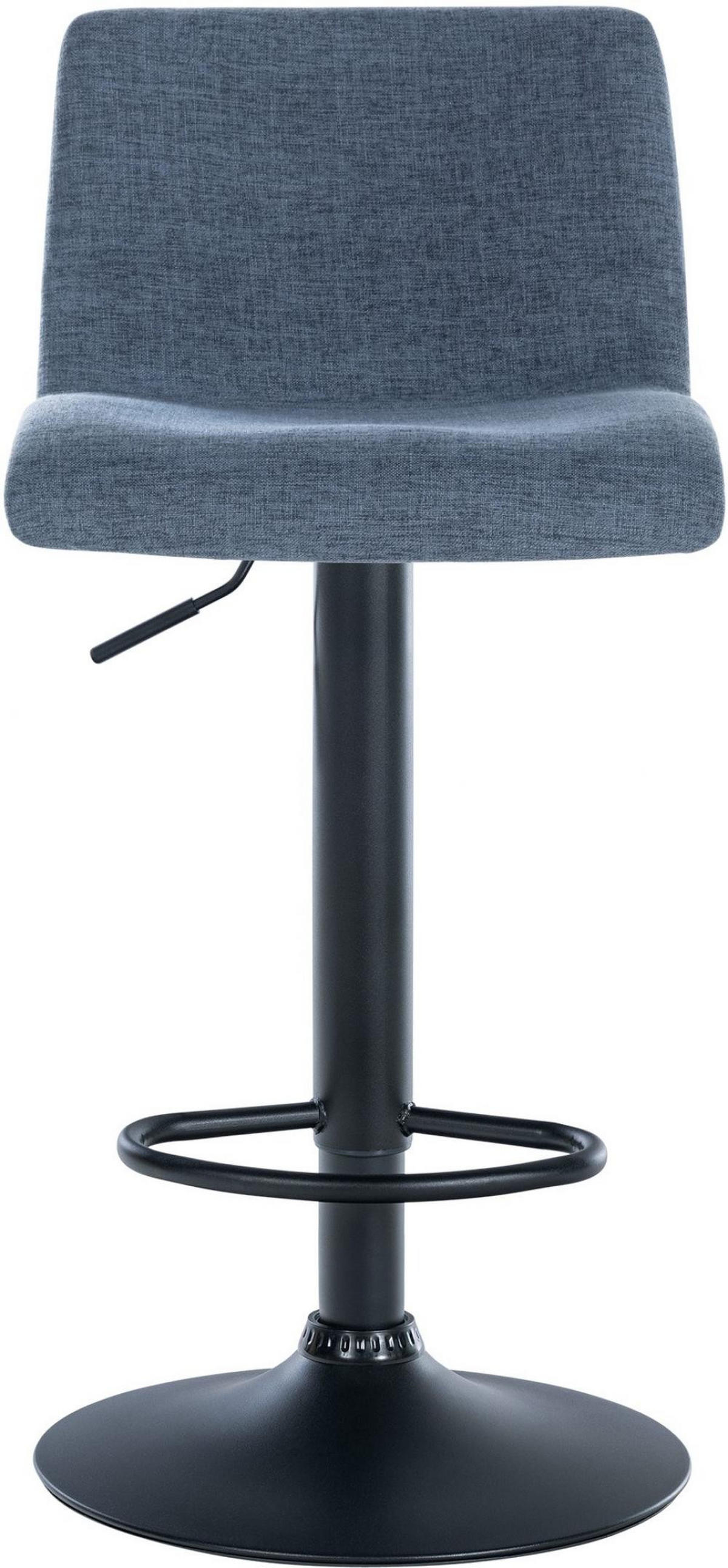 BARHOCKER 2er Set Stoff blau - Blau/Schwarz, Textil/Metall (39/84/36cm) - CLP