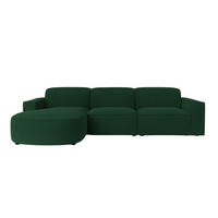 ECKSOFA Cursal Round L-Form, Stoff Poso, Grün, Links - Grün, Holz (284/166cm) - Kaiser Möbel
