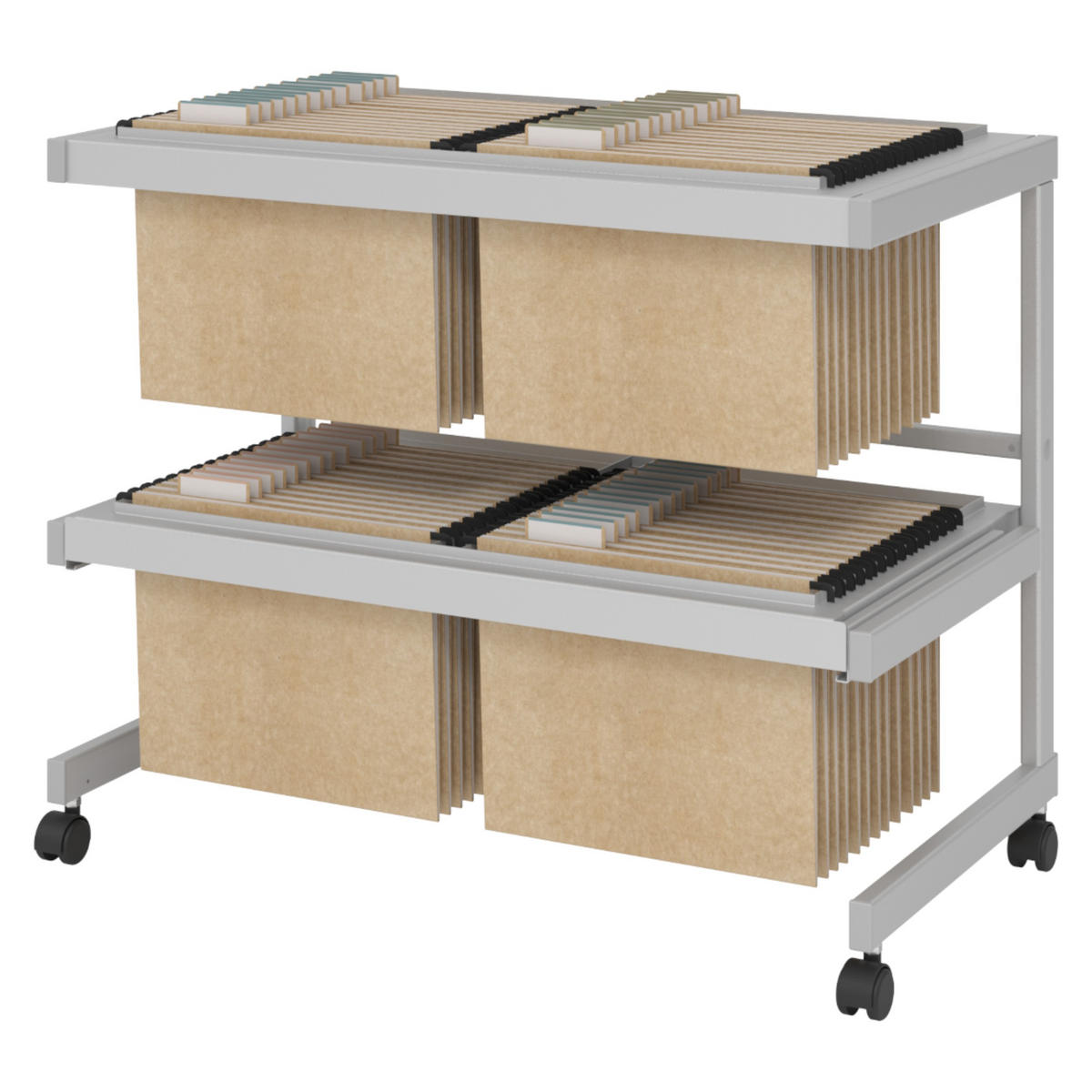 BÜROWAGEN auf Rollen 43/81/67 cm in Grau - Grau, Metall (81/67/43cm) - bümö