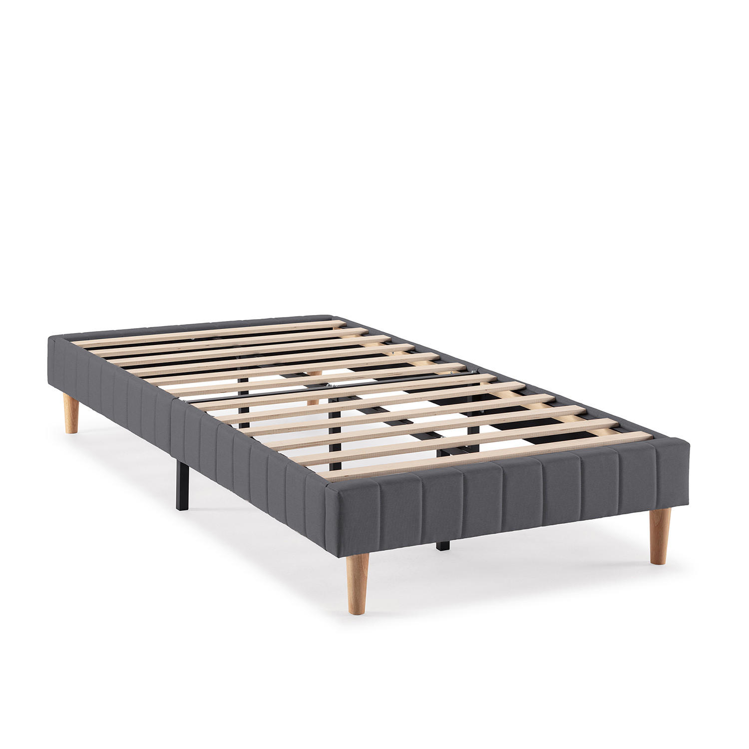 POLSTERBETT 90x190 cm Eris, Dunkelgrau - Dunkelgrau, Textil (192/92/30cm) - VS Venta-stock