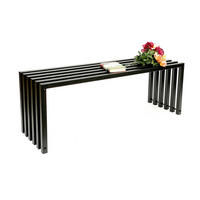 GARTENBANK Ela Metall Schwarz 120 cm 96205 - Schwarz, Metall (117/43.5/36cm) - DanDiBo